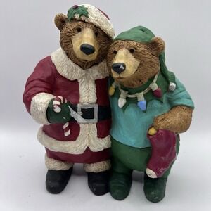 Santa & Elf Bear Buddies Figurine Snapshots by United Creations 1993 Vtg